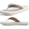 imageCOFACE Mens Flip Flops Comfortable Yoga Mat Cushion Thong Sandals with Arch Support Casual Summer Beach Slides For Man Size 715Beige White