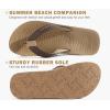 imageCOFACE Mens Flip Flops Comfortable Yoga Mat Cushion Thong Sandals with Arch Support Casual Summer Beach Slides For Man Size 715Brown Beige