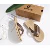 imageCOFACE Mens Flip Flops Comfortable Yoga Mat Cushion Thong Sandals with Arch Support Casual Summer Beach Slides For Man Size 715Brown Beige