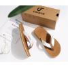 imageCOFACE Mens Flip Flops Comfortable Yoga Mat Cushion Thong Sandals with Arch Support Casual Summer Beach Slides For Man Size 715White Khaki