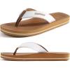 imageCOFACE Mens Flip Flops Comfortable Yoga Mat Cushion Thong Sandals with Arch Support Casual Summer Beach Slides For Man Size 715White Khaki
