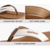 imageCOFACE Mens Flip Flops Comfortable Yoga Mat Cushion Thong Sandals with Arch Support Casual Summer Beach Slides For Man Size 715White Khaki