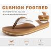 imageCOFACE Mens Flip Flops Comfortable Yoga Mat Cushion Thong Sandals with Arch Support Casual Summer Beach Slides For Man Size 715White Khaki