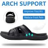 imageCOFACE Mens Sport Recovery Sandals Plantar Fasciitis Soft Cushion Lightweight Orthotic Slides for MenAllblack