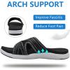 imageCOFACE Mens Sport Recovery Sandals Plantar Fasciitis Soft Cushion Lightweight Orthotic Slides for MenBlack