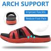 imageCOFACE Mens Sport Recovery Sandals Plantar Fasciitis Soft Cushion Lightweight Orthotic Slides for MenBlackred