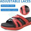 imageCOFACE Mens Sport Recovery Sandals Plantar Fasciitis Soft Cushion Lightweight Orthotic Slides for MenBlackred