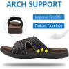 imageCOFACE Mens Sport Recovery Sandals Plantar Fasciitis Soft Cushion Lightweight Orthotic Slides for MenBrown