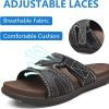 imageCOFACE Mens Sport Recovery Sandals Plantar Fasciitis Soft Cushion Lightweight Orthotic Slides for MenBrown