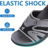 imageCOFACE Mens Sport Recovery Sandals Plantar Fasciitis Soft Cushion Lightweight Orthotic Slides for MenGreyblack