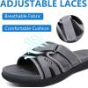 imageCOFACE Mens Sport Recovery Sandals Plantar Fasciitis Soft Cushion Lightweight Orthotic Slides for MenGreyblack