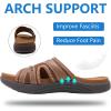 imageCOFACE Mens Sport Recovery Sandals Plantar Fasciitis Soft Cushion Lightweight Orthotic Slides for MenKhaki