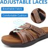 imageCOFACE Mens Sport Recovery Sandals Plantar Fasciitis Soft Cushion Lightweight Orthotic Slides for MenKhaki
