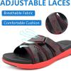 imageCOFACE Mens Sport Recovery Sandals Plantar Fasciitis Soft Cushion Lightweight Orthotic Slides for MenRedblack
