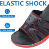 imageCOFACE Mens Sport Recovery Sandals Plantar Fasciitis Soft Cushion Lightweight Orthotic Slides for MenRedblack