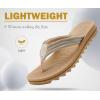 imageCOFACE Womens Arch Support Flip Flops Yoga Mat Comfortable Thick Cushion Walking Thong Sandals Lightweight Slip On Summer Beach SlippersBeige