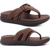 imageCOFACE Flip Flops for Men with Arch Support Comfortable Man Thong Sandals Adjustable Beach Flipflop OutdoorBrown