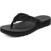 imageCOFACE Womens Arch Support Flip Flops Yoga Mat Comfortable Thick Cushion Walking Thong Sandals Lightweight Slip On Summer Beach SlippersBlack