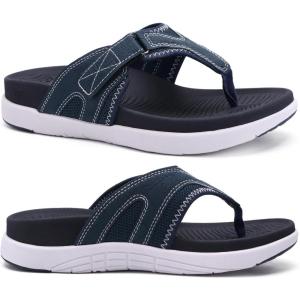 imageCOFACE Flip Flops for Men with Arch Support Comfortable Man Thong Sandals Adjustable Beach Flipflop OutdoorBlue