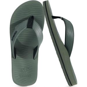 imageCOFACE Mens Flip Flops Comfortable Yoga Mat Cushion Thong Sandals with Arch Support Casual Summer Beach Slides For Man Size 715Army Green