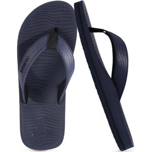imageCOFACE Mens Flip Flops Comfortable Yoga Mat Cushion Thong Sandals with Arch Support Casual Summer Beach Slides For Man Size 715Dark Blue