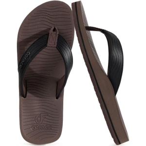 imageCOFACE Mens Flip Flops Comfortable Yoga Mat Cushion Thong Sandals with Arch Support Casual Summer Beach Slides For Man Size 715Dark Brown