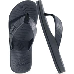 imageCOFACE Mens Flip Flops Comfortable Yoga Mat Cushion Thong Sandals with Arch Support Casual Summer Beach Slides For Man Size 715Grey