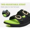 imageCOFACE Womens Orthotic Slides Comfort Plantar Fasciitis Arch Support Slip on Flat Sandals Ladies Soft Cushion Fashion Yoga Mat Slippers With Adjustable StrapsGreenBlack