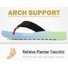 imageCOFACE Womens Arch Support Flip Flops Yoga Mat Comfortable Thick Cushion Walking Thong Sandals Lightweight Slip On Summer Beach SlippersBlack Khakiv