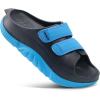 imageCOFACE Mens Recovery Sandals Orthopedic Walking Slides for Men Adjustable Thick Cushioned Orthotic Man Plantar Fasciitis Comfort Casual Outdoor Size 715Dark BlueLight Blue