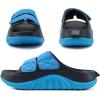 imageCOFACE Mens Recovery Sandals Orthopedic Walking Slides for Men Adjustable Thick Cushioned Orthotic Man Plantar Fasciitis Comfort Casual Outdoor Size 715Dark BlueLight Blue
