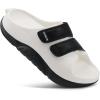 imageCOFACE Mens Recovery Sandals Orthopedic Walking Slides for Men Adjustable Thick Cushioned Orthotic Man Plantar Fasciitis Comfort Casual Outdoor Size 715WhiteBlack