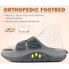 imageCOFACE Mens Recovery Sandals Orthopedic Walking Slides for Men Adjustable Thick Cushioned Orthotic Man Plantar Fasciitis Comfort Casual Outdoor Size 715Dark GreyLight Grey
