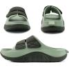imageCOFACE Mens Recovery Sandals Orthopedic Walking Slides for Men Adjustable Thick Cushioned Orthotic Man Plantar Fasciitis Comfort Casual Outdoor Size 715Dark GreenLight Green