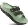 imageCOFACE Mens Recovery Sandals Orthopedic Walking Slides for Men Adjustable Thick Cushioned Orthotic Man Plantar Fasciitis Comfort Casual Outdoor Size 715Dark GreenLight Green