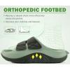 imageCOFACE Mens Recovery Sandals Orthopedic Walking Slides for Men Adjustable Thick Cushioned Orthotic Man Plantar Fasciitis Comfort Casual Outdoor Size 715Dark GreenLight Green
