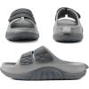 imageCOFACE Mens Recovery Sandals Orthopedic Walking Slides for Men Adjustable Thick Cushioned Orthotic Man Plantar Fasciitis Comfort Casual Outdoor Size 715Dark GreyLight Grey