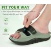 imageCOFACE Mens Recovery Sandals Orthopedic Walking Slides for Men Adjustable Thick Cushioned Orthotic Man Plantar Fasciitis Comfort Casual Outdoor Size 715Dark GreenLight Green