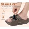 imageCOFACE Mens Recovery Sandals Orthopedic Walking Slides for Men Adjustable Thick Cushioned Orthotic Man Plantar Fasciitis Comfort Casual Outdoor Size 715Brown