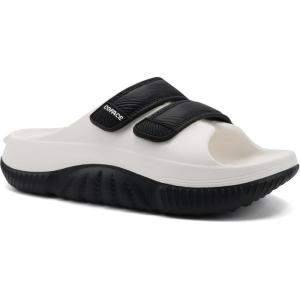 imageCOFACE Mens Recovery Sandals Orthopedic Walking Slides for Men Adjustable Thick Cushioned Orthotic Man Plantar Fasciitis Comfort Casual Outdoor Size 715WhiteBlack