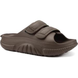 imageCOFACE Mens Recovery Sandals Orthopedic Walking Slides for Men Adjustable Thick Cushioned Orthotic Man Plantar Fasciitis Comfort Casual Outdoor Size 715Brown