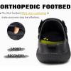 imageCOFACE Mens Recovery Clogs Comfortable Walking Thick Cushion Sandals Sport Casual Orthopedic Mules with Plantar Fasciitis Arch SupportBlack