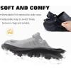 imageCOFACE Mens Recovery Clogs Comfortable Walking Thick Cushion Sandals Sport Casual Orthopedic Mules with Plantar Fasciitis Arch SupportBlack