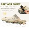imageCOFACE Mens Recovery Clogs Comfortable Walking Thick Cushion Sandals Sport Casual Orthopedic Mules with Plantar Fasciitis Arch SupportCamo Beige Green V