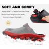 imageCOFACE Mens Recovery Clogs Comfortable Walking Thick Cushion Sandals Sport Casual Orthopedic Mules with Plantar Fasciitis Arch SupportCamo Black Red