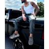 imageCOFACE Mens Recovery Clogs Comfortable Walking Thick Cushion Sandals Sport Casual Orthopedic Mules with Plantar Fasciitis Arch SupportCamo Grey White