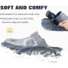 imageCOFACE Mens Recovery Clogs Comfortable Walking Thick Cushion Sandals Sport Casual Orthopedic Mules with Plantar Fasciitis Arch SupportCamo Grey White