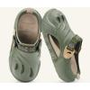 imageCOFACE Mens Recovery Clogs Comfortable Walking Thick Cushion Sandals Sport Casual Orthopedic Mules with Plantar Fasciitis Arch SupportGreen Beige