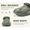 imageCOFACE Mens Recovery Clogs Comfortable Walking Thick Cushion Sandals Sport Casual Orthopedic Mules with Plantar Fasciitis Arch SupportGreen Beige