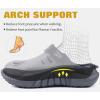 imageCOFACE Mens Recovery Clogs Comfortable Walking Thick Cushion Sandals Sport Casual Orthopedic Mules with Plantar Fasciitis Arch SupportGrey Black